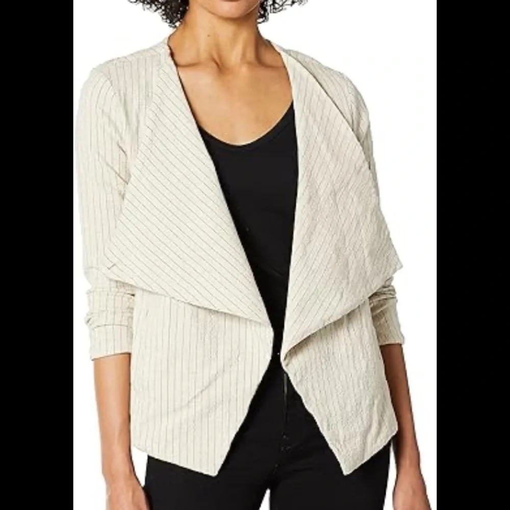 Blank NYC linen blend drape front jacket